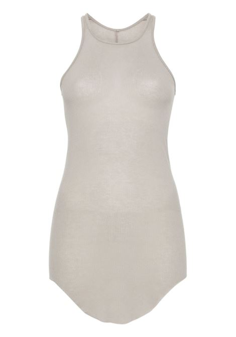 Pearl grey ribbed sleeveless top - women RICK OWENS | RP01D2101RC08